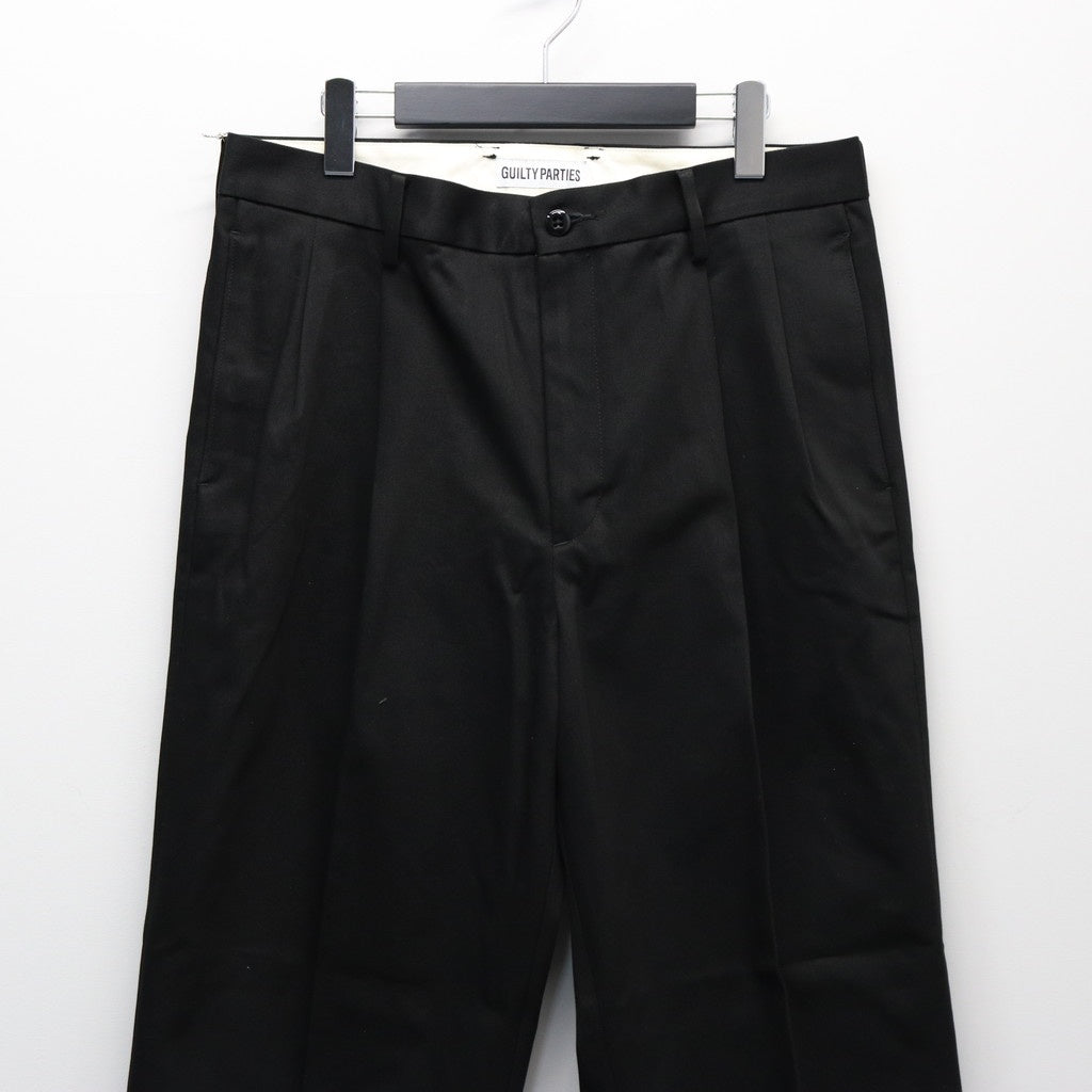 DOUBLE PLEATED CHINO TROUSERS ( TYPE-1 ) #BLACK [25FW-WMP-PT01]