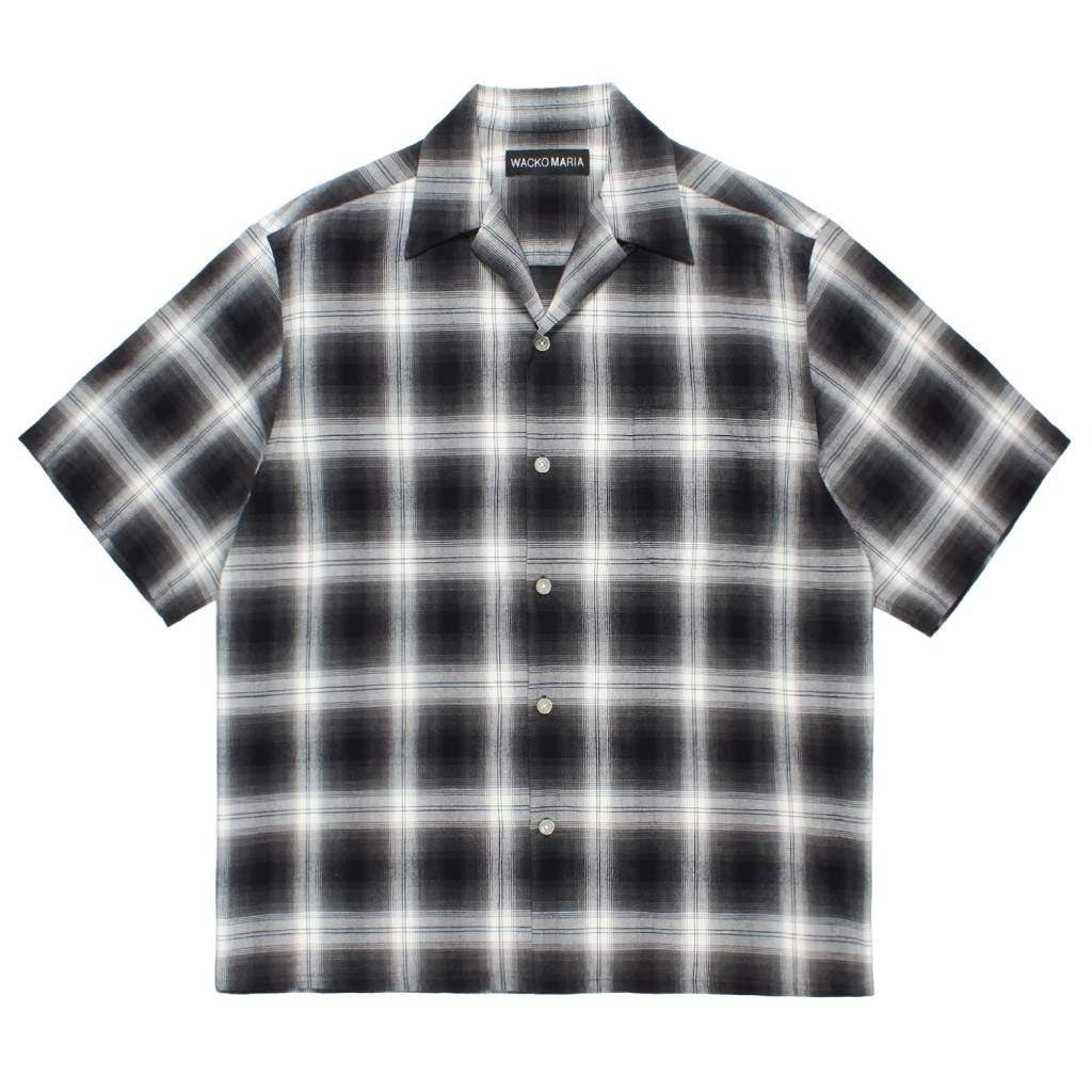 OMBRE CHECK OPEN COLLAR SHIRT S/S ( TYPE-2 ) #GRAY [26SS-WMS-OC10]