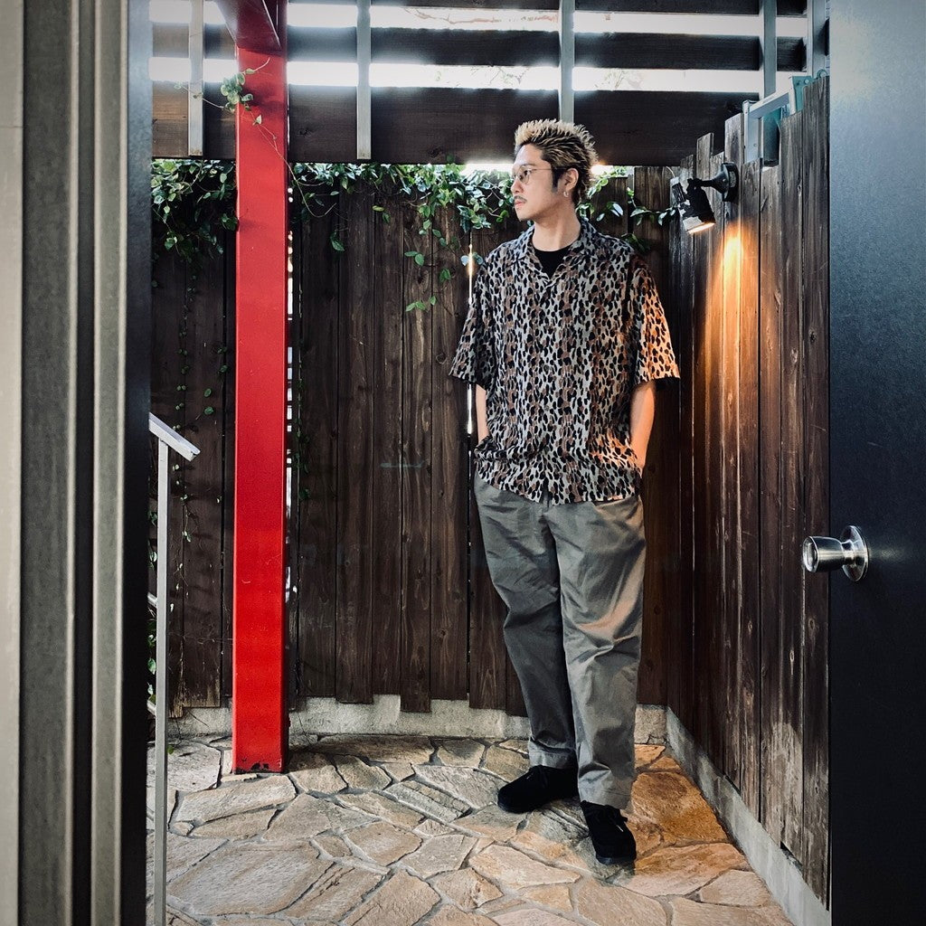 LEOPARD HAWAIIAN SHIRT S/S #GRAY [25SSE-WMS-HI03]