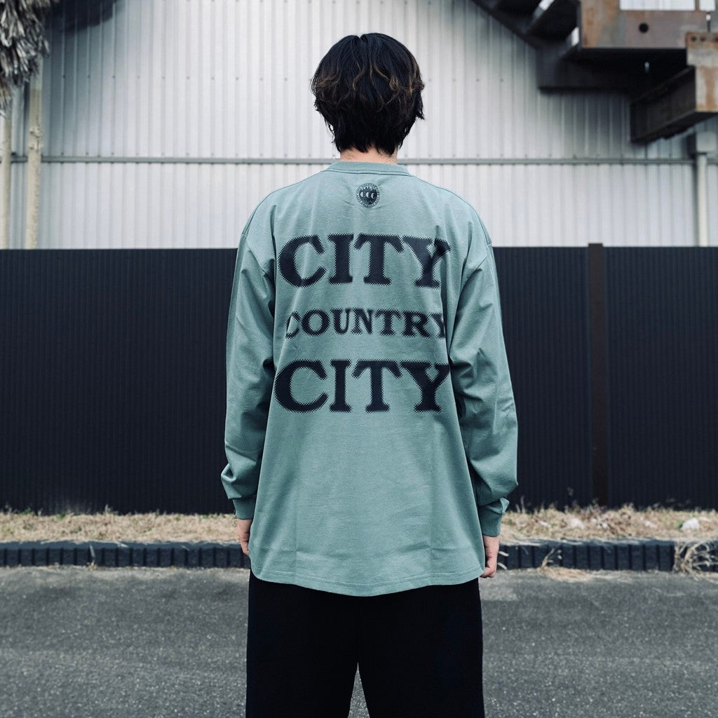 COTTON L/S T-SHIRT_CITY COUNTRY CITY #GREEN [CCC-261T002]