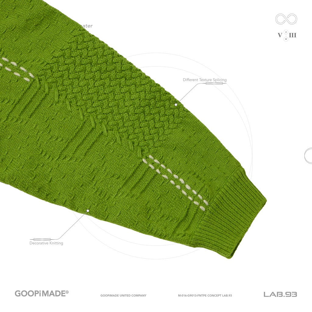 "8SE-03K" 蒙太奇拼接針織毛衣 #NEON [GOOPI-24AW-DEC-05]