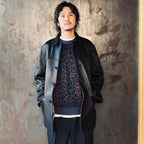 LEOPARD MOHAIR CREW NECK SWEATER #NAVY [25FW-WMK-KN07]