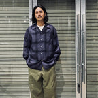 OMBRE CHECK OPEN COLLAR SHIRT L/S (TYPE-4) #PURPLE [24FW-WMS-OC04]