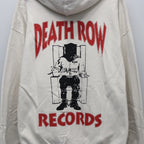 DEATH ROW RECORDS | WASHED MIDDLE WEIGHT FULL ZIP HOODED SWEAT SHIRT #IVORY [DEATHROW-WM-SS01]