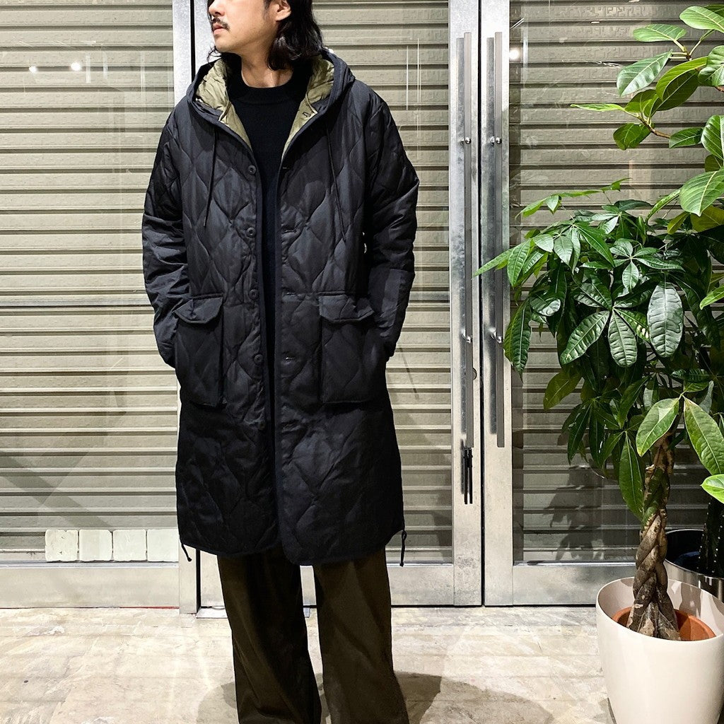 MILITARY HOOD DOWN COAT #BLACK [TAION-106BML-LONG]