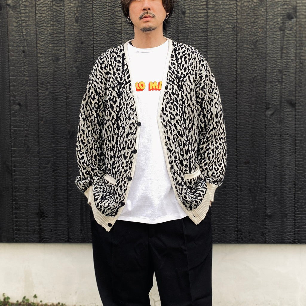 LEOPARD JACQUARD CARDIGAN ( TYPE-1 ) #WHITE [26SS-WMK-KN14]