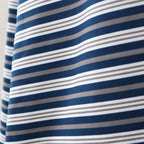 TECH DRAWSTRING MULTI BORDER L/S TEE #NAVY/GRAY [BE-34024]