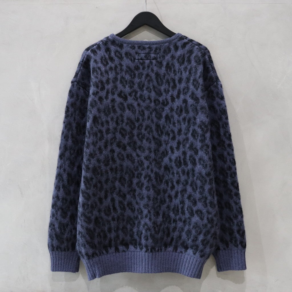 LEOPARD HEAVY MOHAIR CARDIGAN #PURPLE [24FW-WMK-KN10]