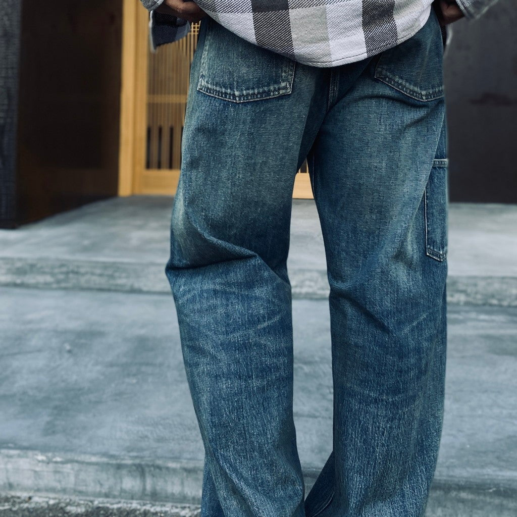 MINER'S REPAIRED DENIM WORK PANTS #AGED INDIGO [BW252-MRDWP]