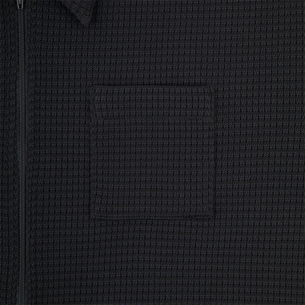 WAFFLE PE JERSEY ZIP SHIRT #BLACK [CES30CS21]
