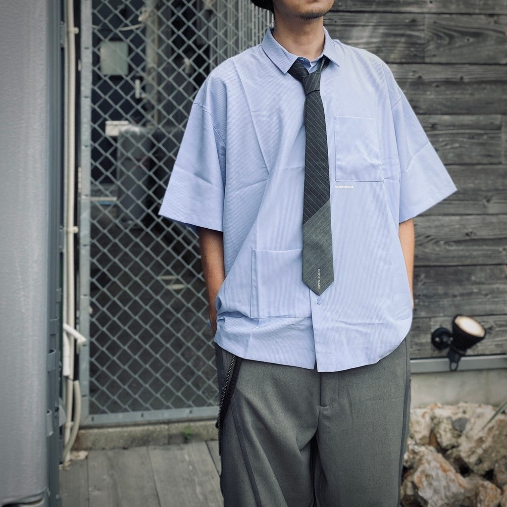 「GNV-Z」 SOFTBOX Zip-Split Wide Shirt #BLUE [GOOPI-25SS-JUN-02]