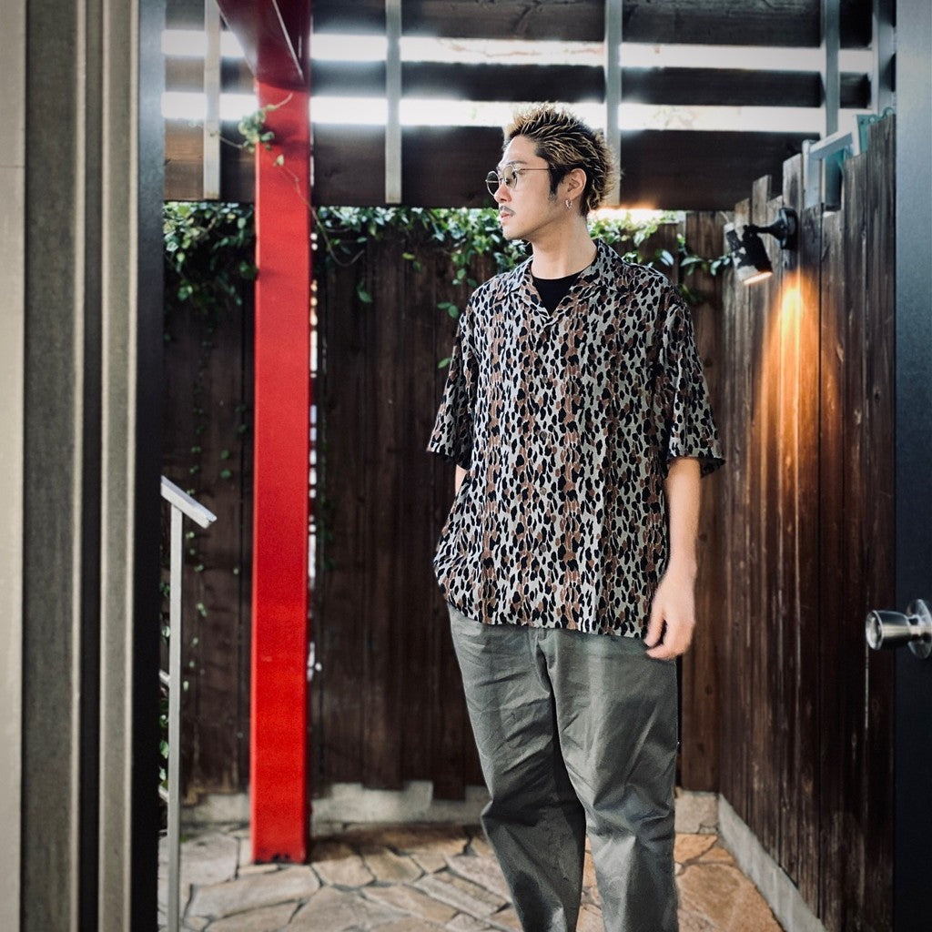 LEOPARD HAWAIIAN SHIRT S/S #GRAY [25SSE-WMS-HI03]