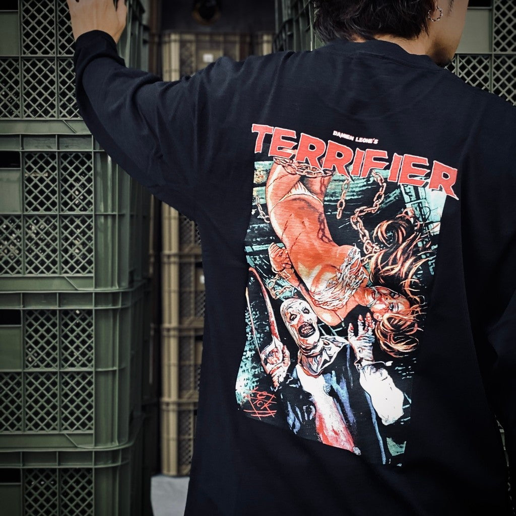 TERRIFIER | 水洗重磅圓領長袖T卹 #黑色 [TERRIFIER-WM-LT01]