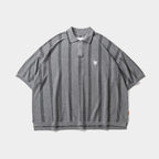 STRIPE KNIT POLO #GRAY [SS24-KN03]