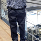 DOUBLE PLEATED CHINO TROUSERS #NAVY [24FW-WMP-PT02]