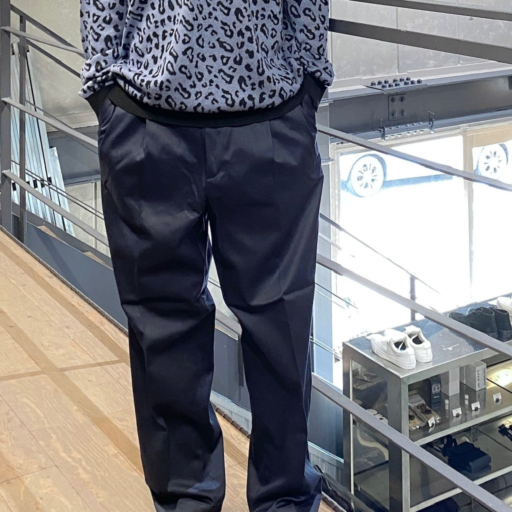 DOUBLE PLEATED CHINO TROUSERS #NAVY [24FW-WMP-PT02]