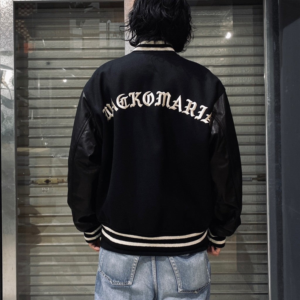 LEATHER VARSITY JACKET -B- -TYPE 2- #BLACK [24SS-WMO-BL10]