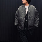 TECH REVERSIBLE MA-1 DOWN JACKET #CHARCOAL x OLIVE [BW-40026W]