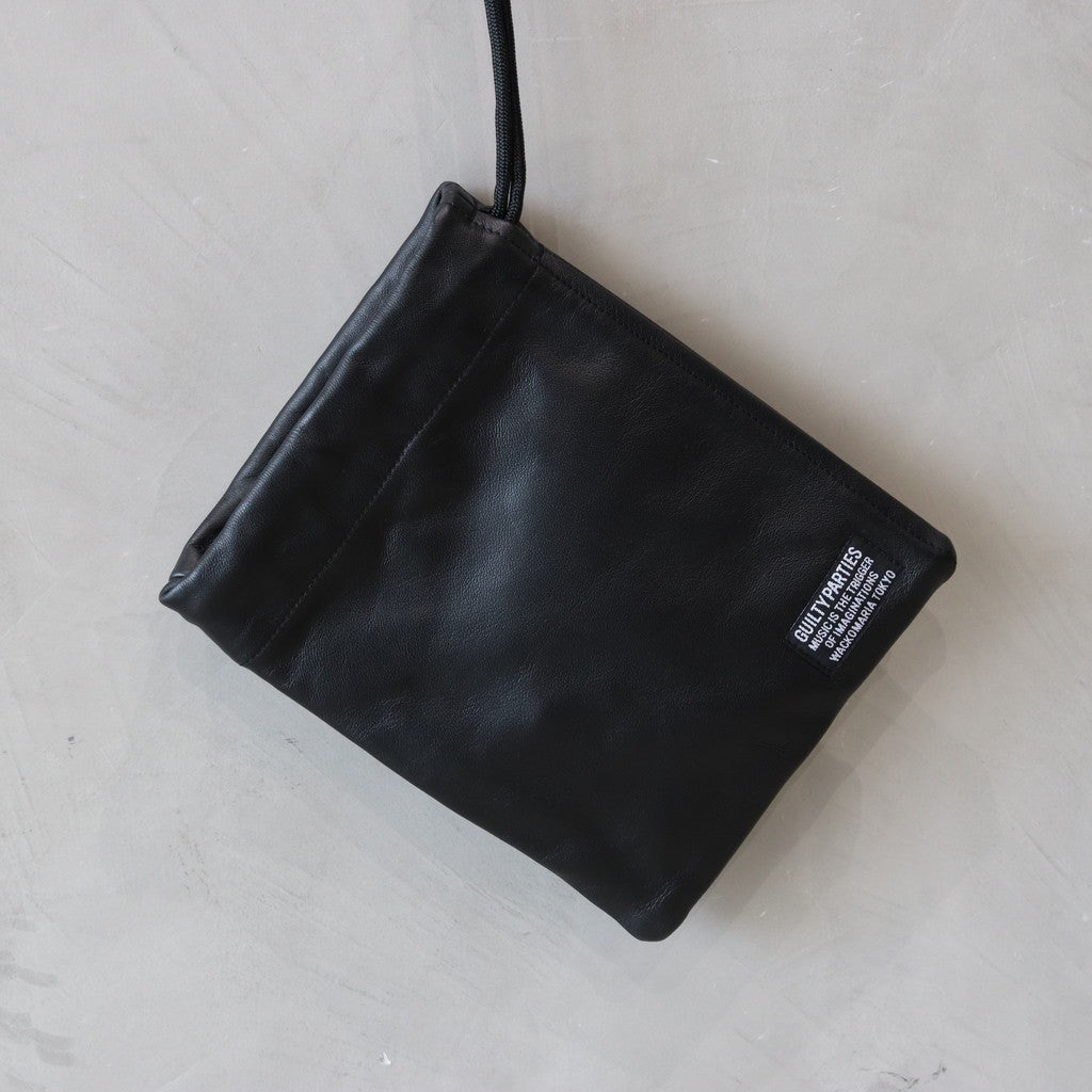 LEATHER SHOULDER POUCH #BLACK [25FWE-WMA-BG02]