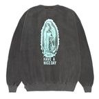 WASHED MIDDLE WEIGHT CREW NECK SWEAT SHIRT ( TYPE-3 ) #GRAY/GREEN [26FWE-WMC-SS05]