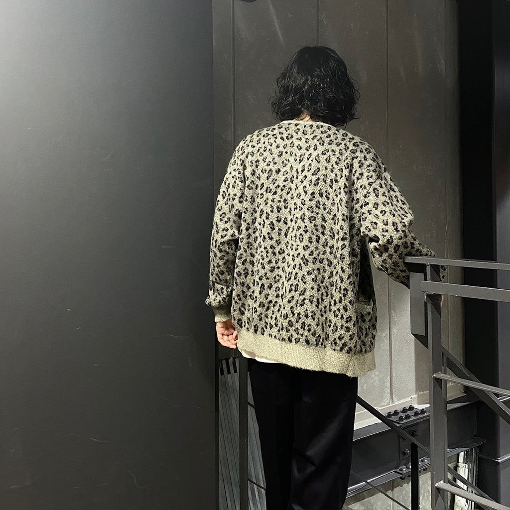 のりしお　24AW ワコマリア レオパードモヘアカーディガン GRAY L WACKO MARIA (ワコマリア) LEOPARD MOHAIR CARDIGAN ( TYPE-1