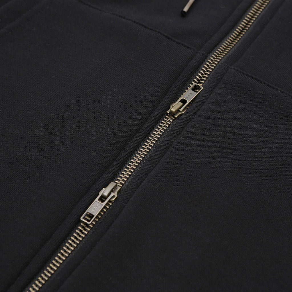 BIO WASHED EASY HOODIE ZIP UP #BLACK [HOD25AWSWEHZU]