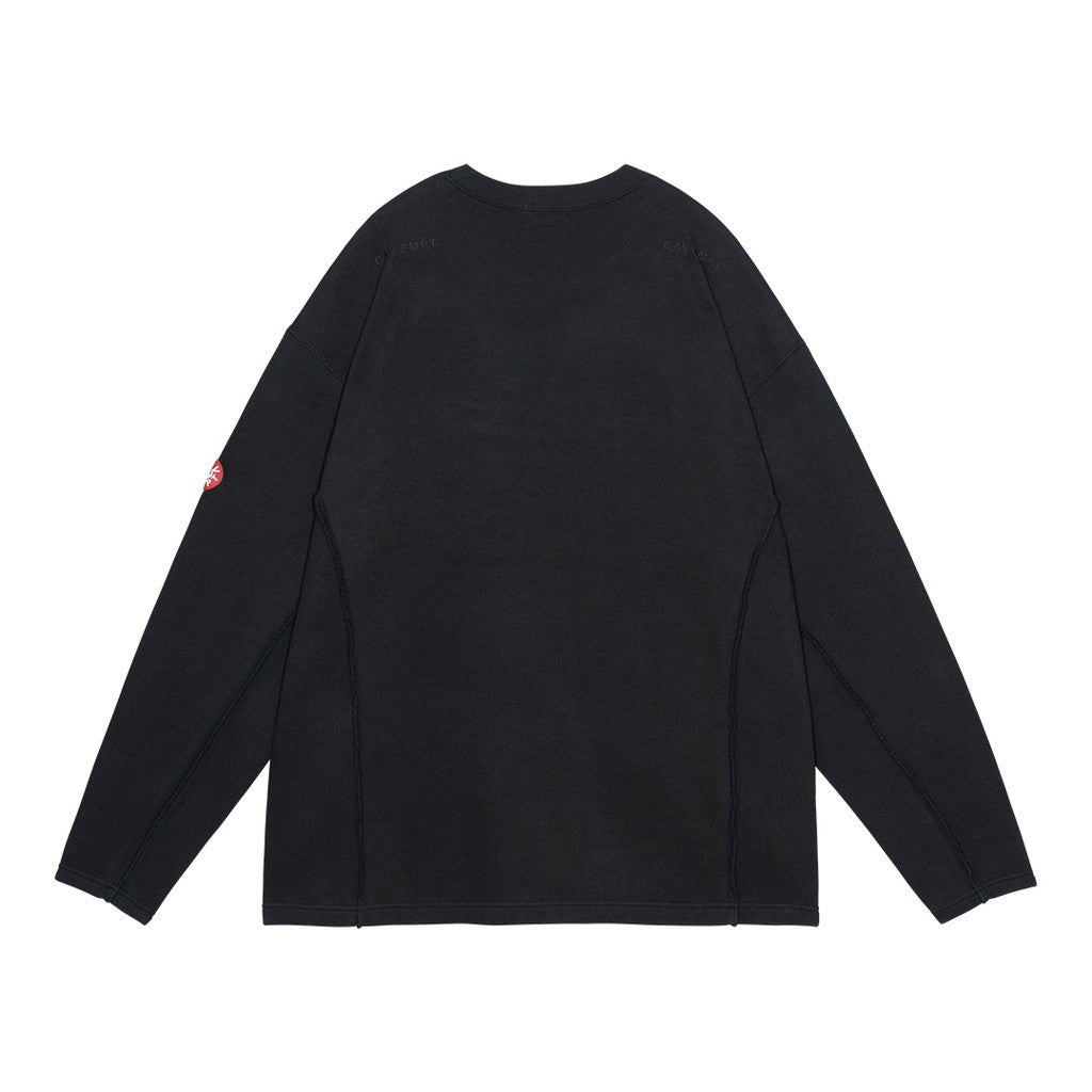 SIDE SEAM DBL KNIT LONG SLEEVE #BLACK [CES29CS22] - cocorozashi
