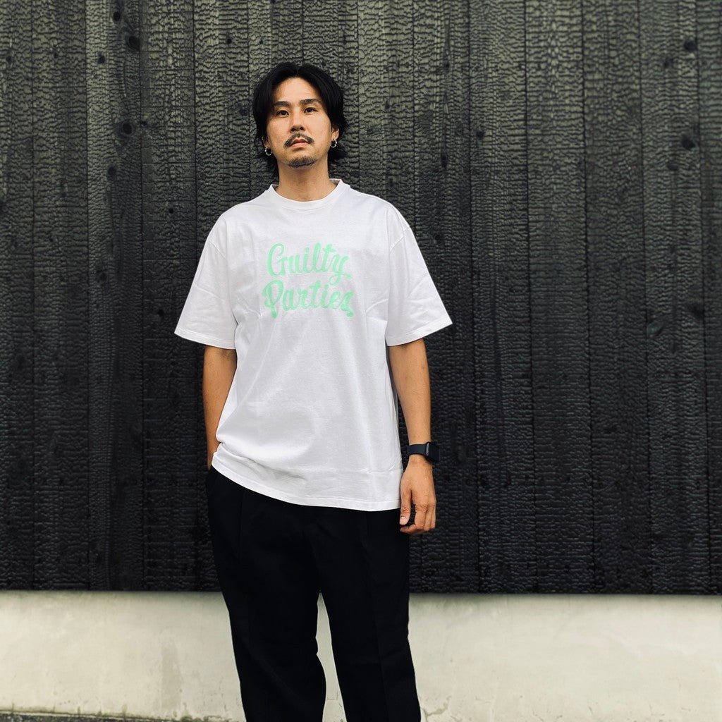 WASHED HEAVY WEIGHT CREW NECK T-SHIRT ( TYPE-14 ) #WHITE / GREEN [26FW-WMT-WT17]