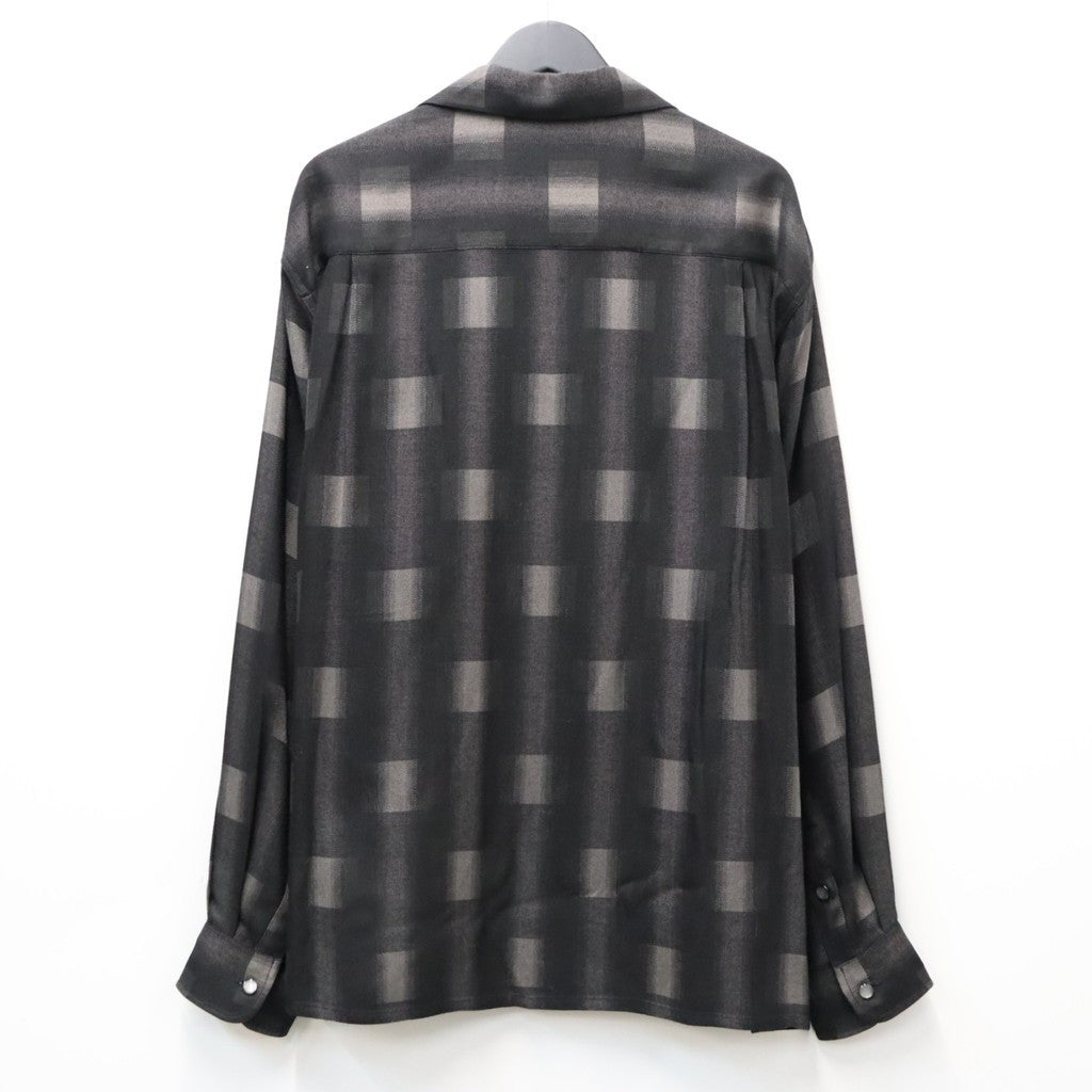 OMBRE CHECK OPEN COLLAR SHIRT L/S ( TYPE-2 ) #GRAY [26FW-WMS-OC02]