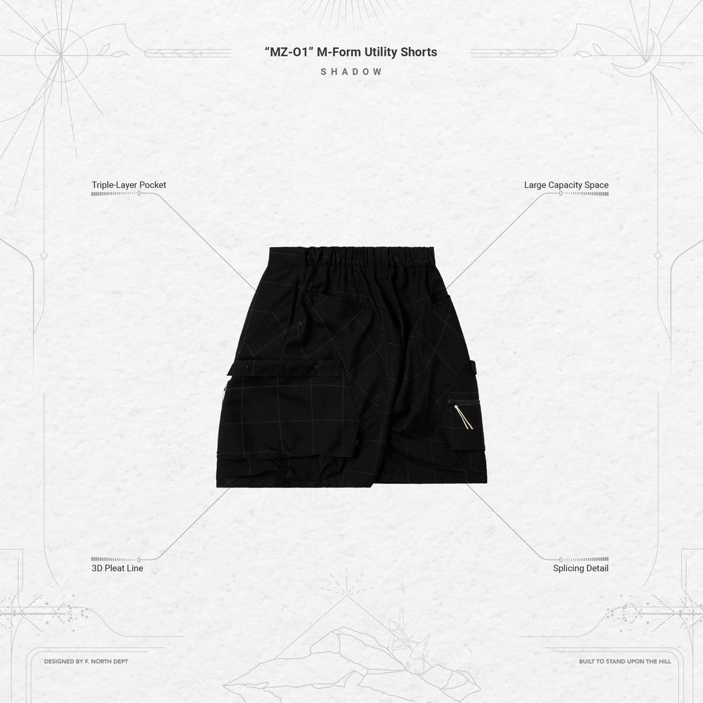 「MZ-O1」 M-Form Utility Shorts #SHADOW [GOOPI-24SS-JUN-02]