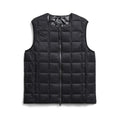 CREW NECK W-ZIP DOWN VEST #BLACK [TAION-004WZ]