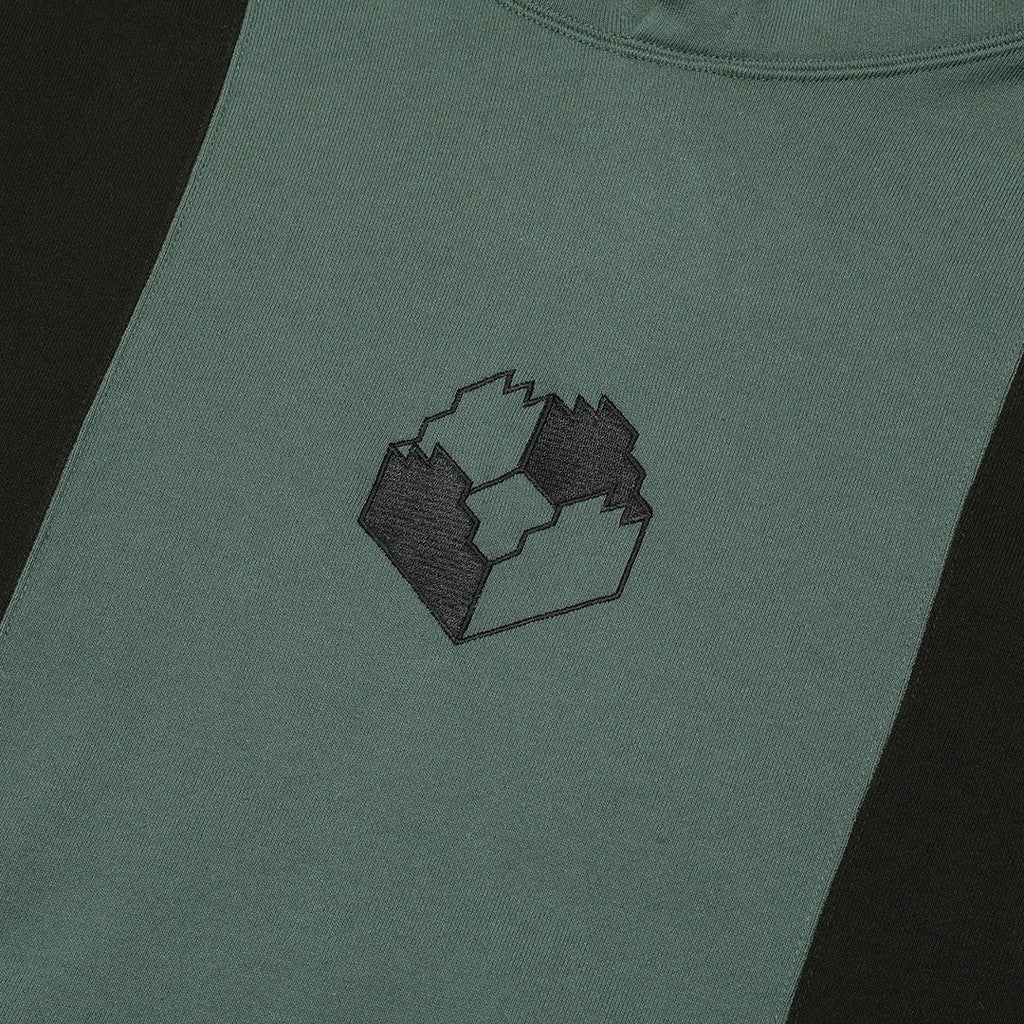 PANELED TWO TONE HOODIE #GREEN [CES25CS14]