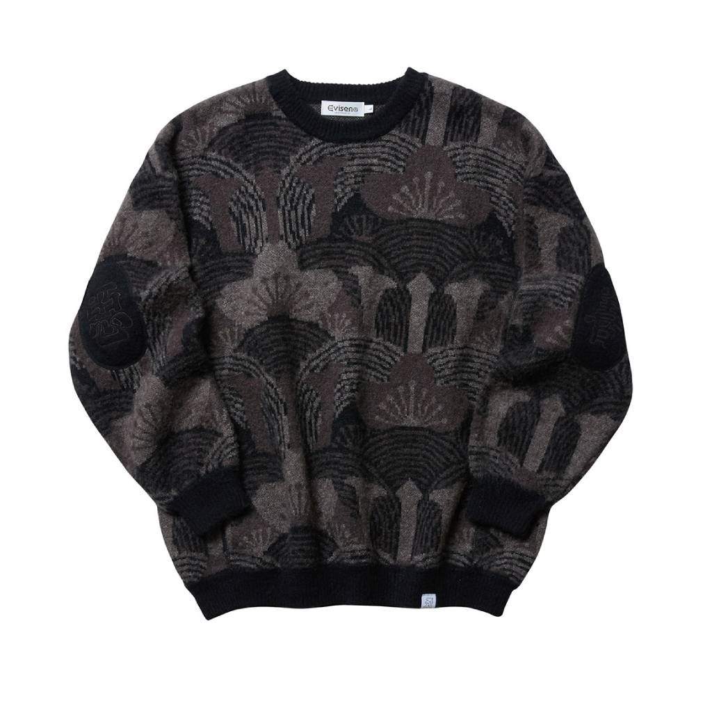 KABUTO MOHAIR CREW KNIT #Black/Grey [25FW_KN01]