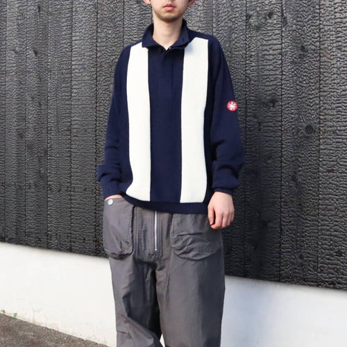 HALF BUTTON UP KNIT #NAVY [CES30KN05]