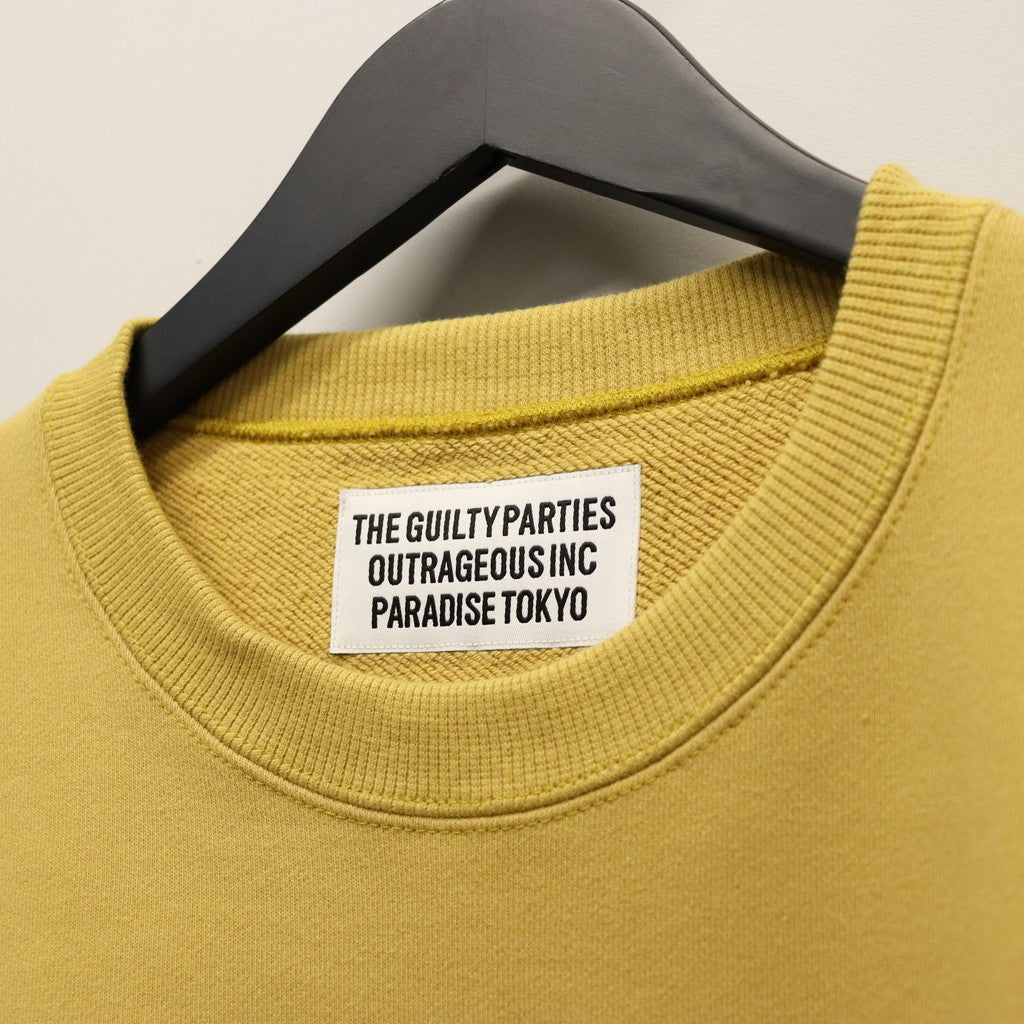 MIDDLE WEIGHT CREW NECK SWEAT SHIRT #YELLOW [26SS-WMC-SS08]