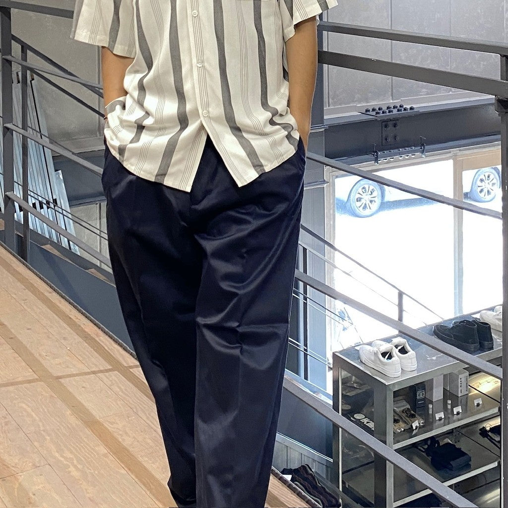 DOUBLE PLEATED CHINO TROUSERS #NAVY [24FW-WMP-PT02]