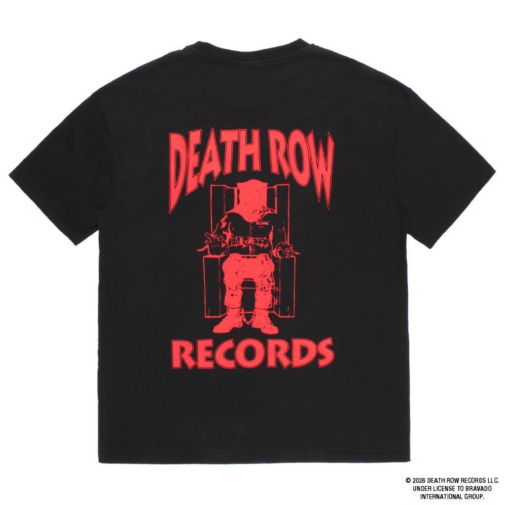 DEATH ROW RECORDS | WASHED HEAVY WEIGHT CREW NECK T-SHIRT #BLACK [DEATHROW-WM-WT02]