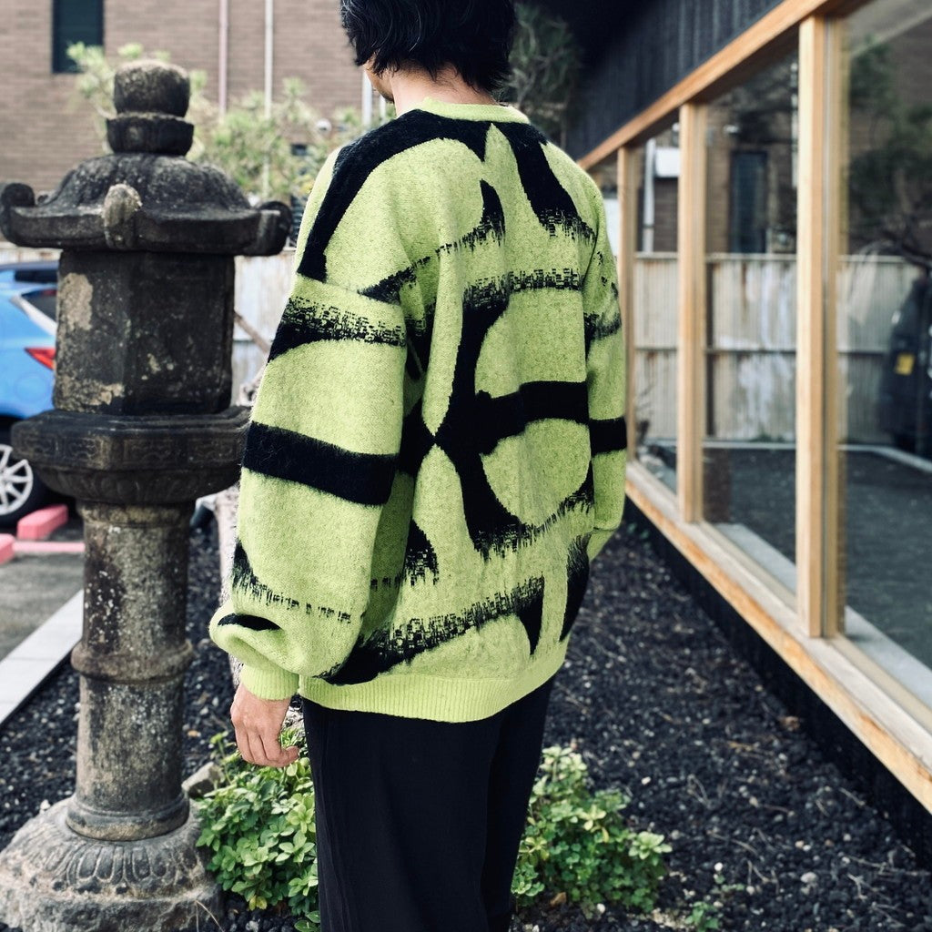 PATTERN MOHAIR KNIT #Green [26FW_KN01]