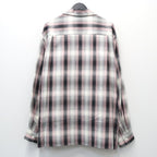 OMBRE CHECK OPEN COLLAR SHIRT L/S ( TYPE-2 ) #PINK [26FWE-WMS-OC02]
