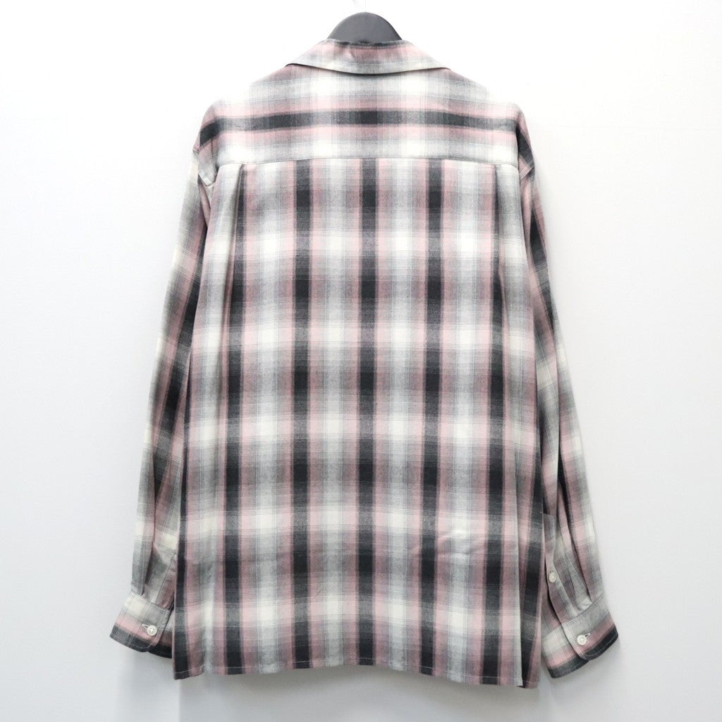 OMBRE CHECK OPEN COLLAR SHIRT L/S ( TYPE-2 ) #PINK [26FWE-WMS-OC02]