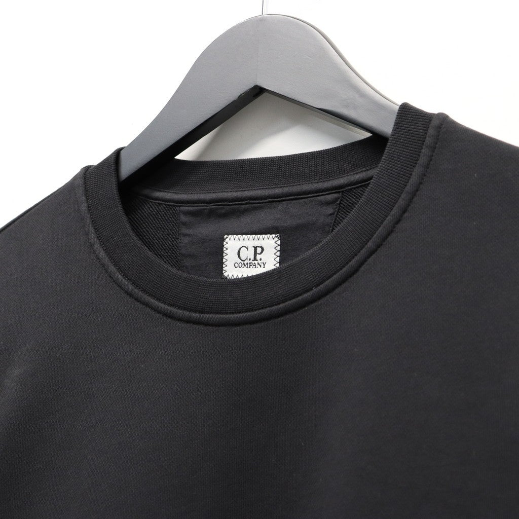 COTTON DIAGONAL FLEECE CREWNECK LENS SWEATSHIRT #BLACK 999 [20CMSS036A-110044G]