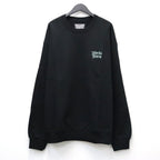 WASHED MIDDLE WEIGHT CREW NECK SWEAT SHIRT ( TYPE-3 ) #BLACK/GREEN [26FWE-WMC-SS05]
