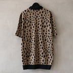 LEOPARD KNIT POLO SHIRT #BROWN [24SS-WMK-KN10]