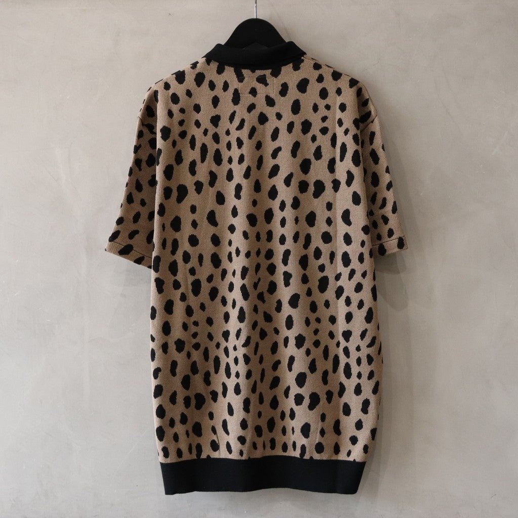 LEOPARD KNIT POLO SHIRT #BROWN [24SS-WMK-KN10]