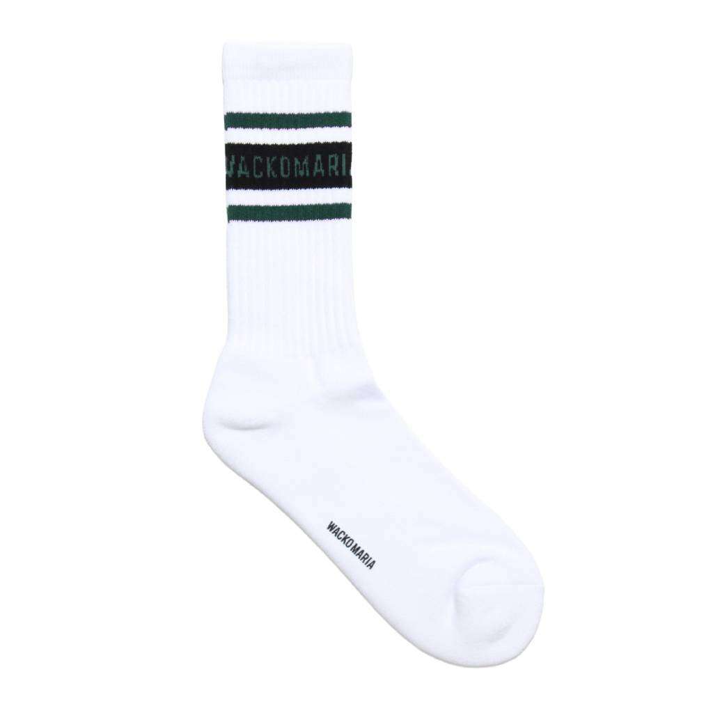 SKATER SOCKS ( TYPE-2 ) #WHITE-GREEN [25FW-WMA-SO02]