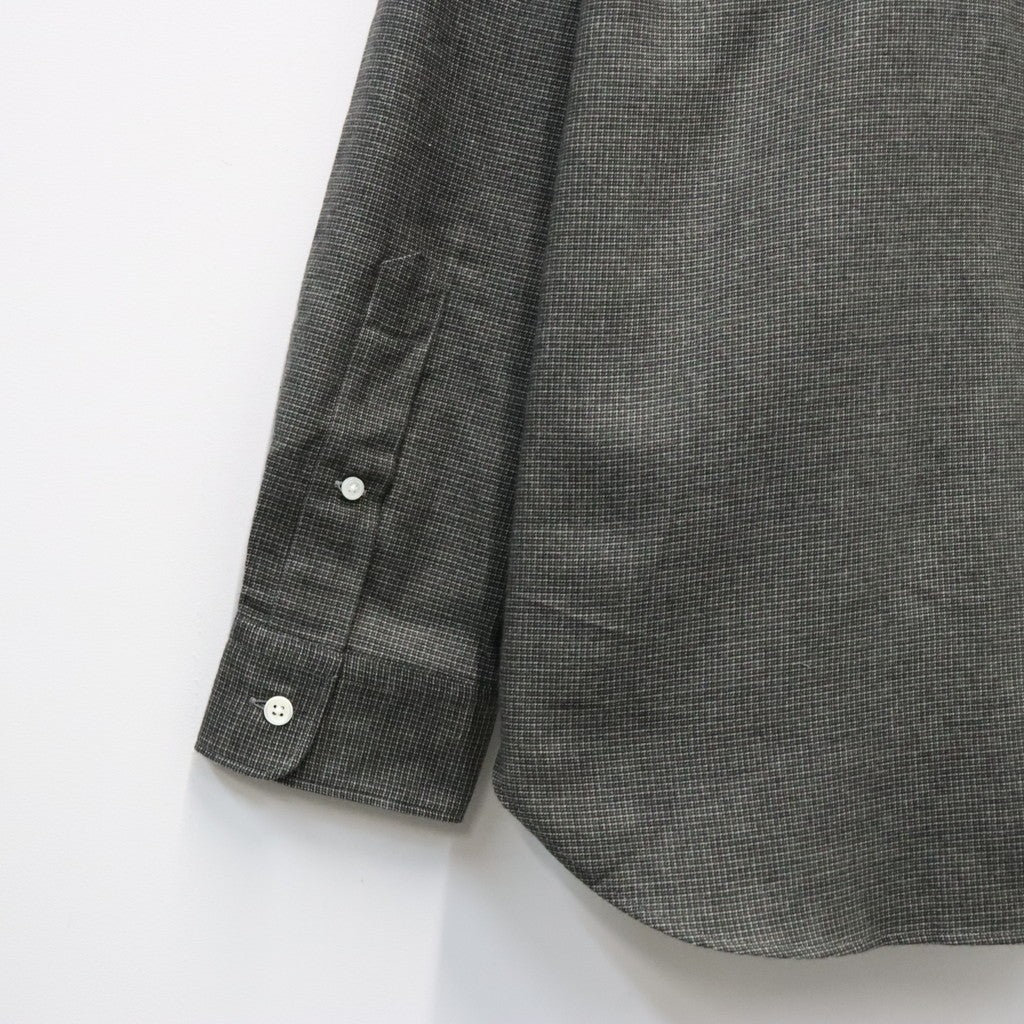 Micro Plaid Open Collar Shirt #Grey [SD26F-SH02]