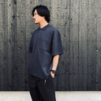 PEN POCKET COLLAR T-SHIRTS #DARK GREY [HOD26-01-TS007]