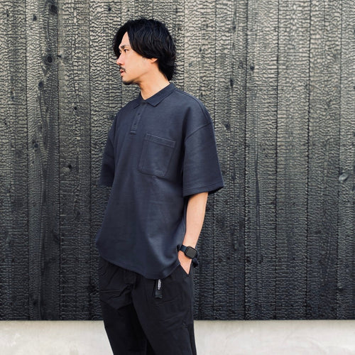 PEN POCKET COLLAR T-SHIRTS #DARK GREY [HOD26-01-TS007]