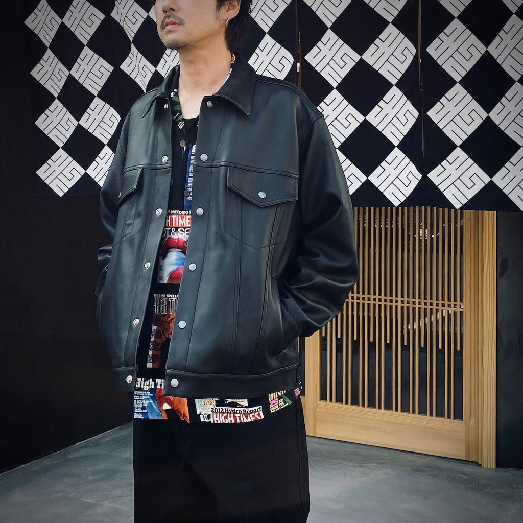 LEATHER TRUCKER JACKET ( TYPE-2 ) #BLACK [25FWE-WMO-BL02]