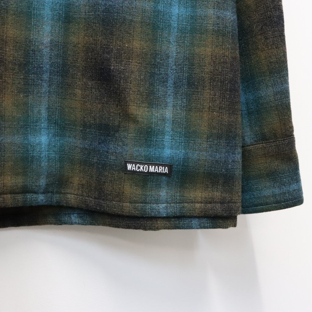 PENDLETON | WOOL OMBRE CHECK OPEN COLLAR SHIRT L/S ( TYPE-1 ) #BROWN / BLUE [26FW-WMS-PE01]